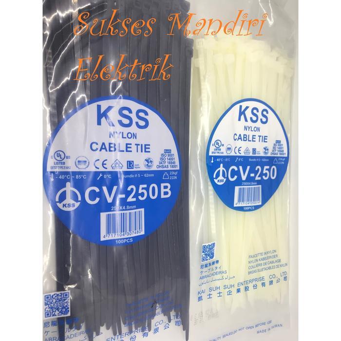 Cable Ties Kss Cv250 X 4.8 /Kabel Ties Kss Cv 250X4.8Hitam / Putih
