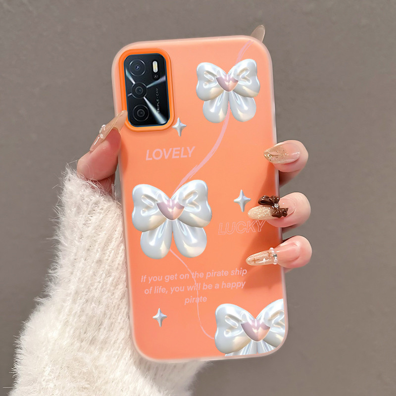 Casing Hp Untuk OPPO A16 OPPO A16s OPPO A54s Case Casing Pola dasi busur lucu Cesing HP Kasing Jelly