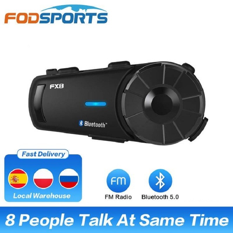 Fodsports FX8 Motorcycle Helmet Bluetooth Intercom Moto Helmet Headset 1000m 8 Rider BT 5.0 Interpho