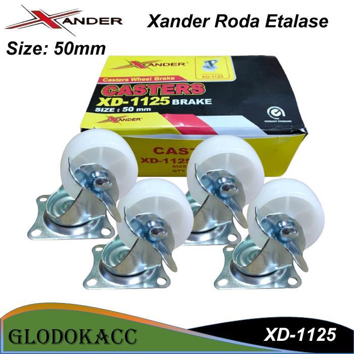 Promo Roda 2 Inch 4 Pcs 50mm Xander Roda Etalase Troli Gerobak - Rem
