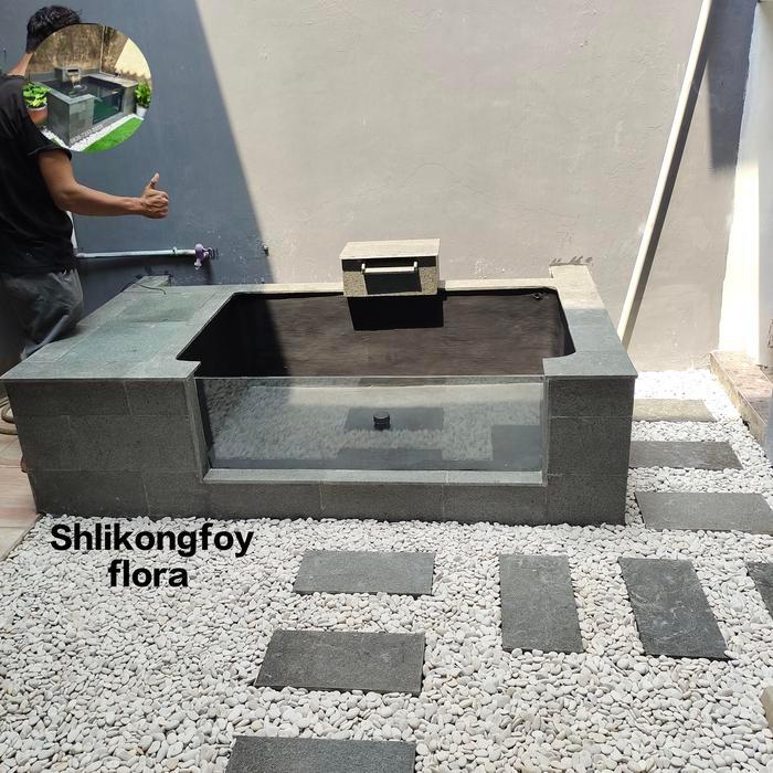 kolam ikan koi minimalis/kolam air terjun/kolam minimalis /taman batu
