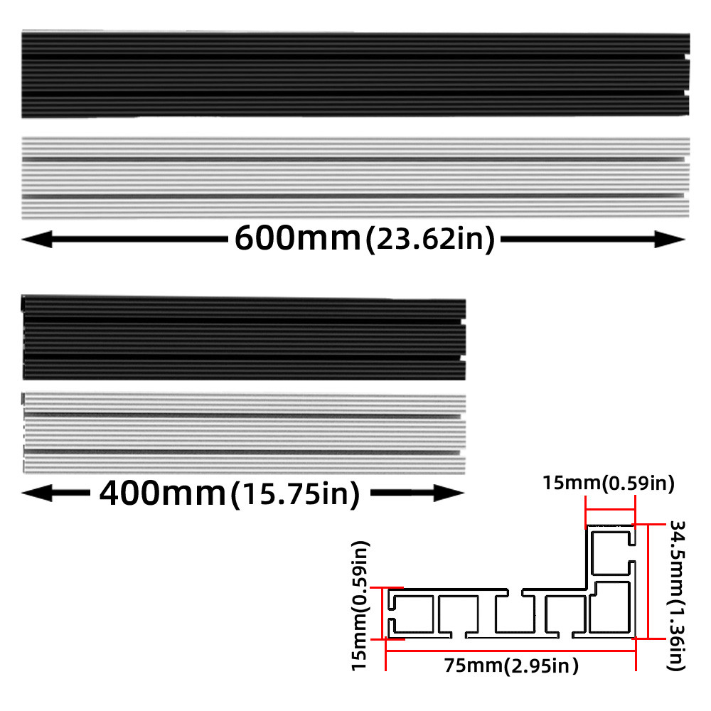 75 Type T-Track Miter Track, Aluminum DIY T Slot Bandsaw Jig Miter Track, Woodworking Table Saw T
