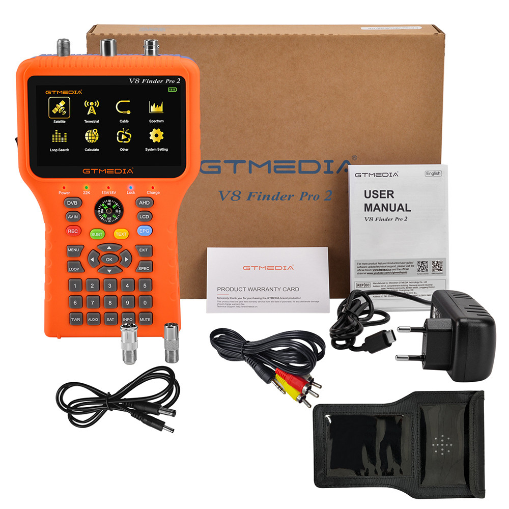 GTMEDIA V8 Finder PRO 2 Satellite Signal Finder DVB-S2X/S2/S/T2/T/C AHD H.265 Meter Satellite 100%