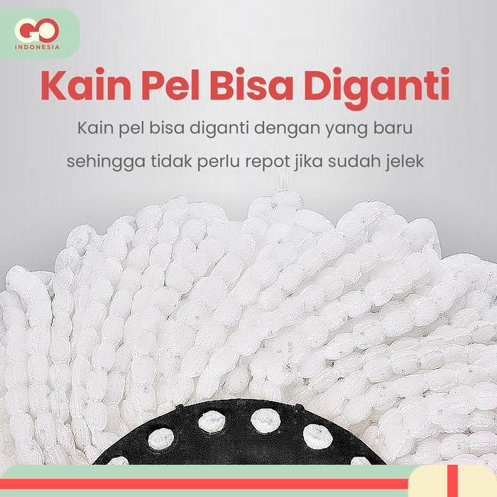 GO X ICHA Pel Lantai Spin Mop Dengan Ember Pel Putar Untuk Pembersih Lantai