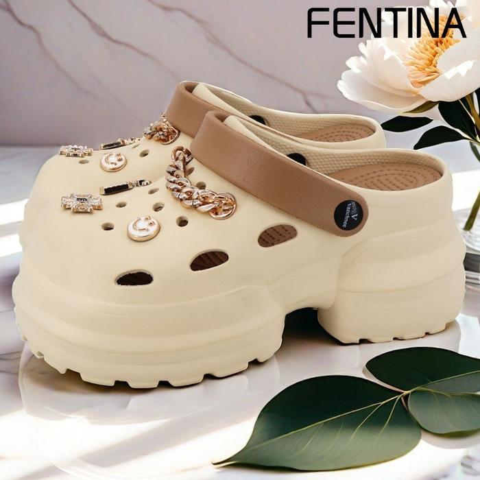 Calbi - Sandal Kodok Wanita Kekinian Tinggi Sandal Fuji Sandal Baim Wedges Sandal Jelly Anti-Selip