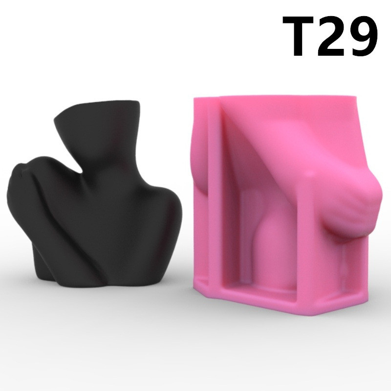 Large 3D Nordic abstract half face vase epoxy resin silicone mold minimalist art human body vase