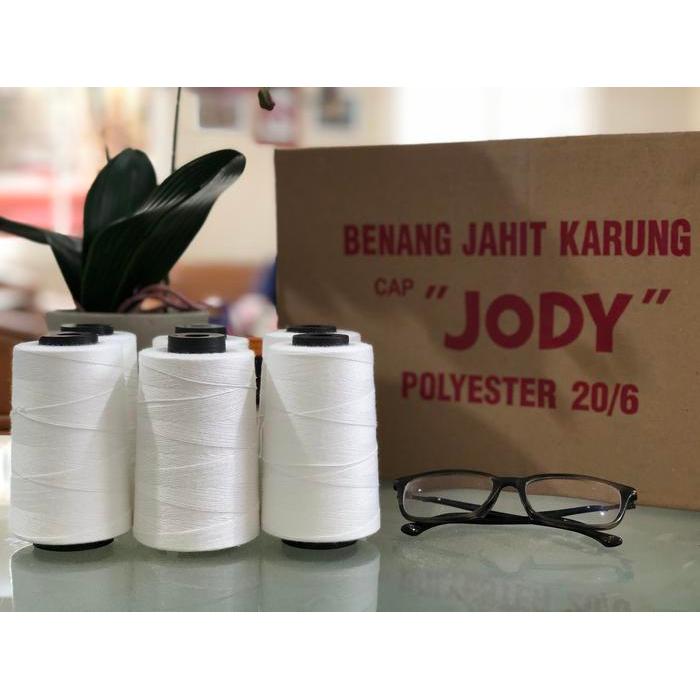 "New" Benang Jahit Karung Polyester 20/6 PE Cap Jody putih