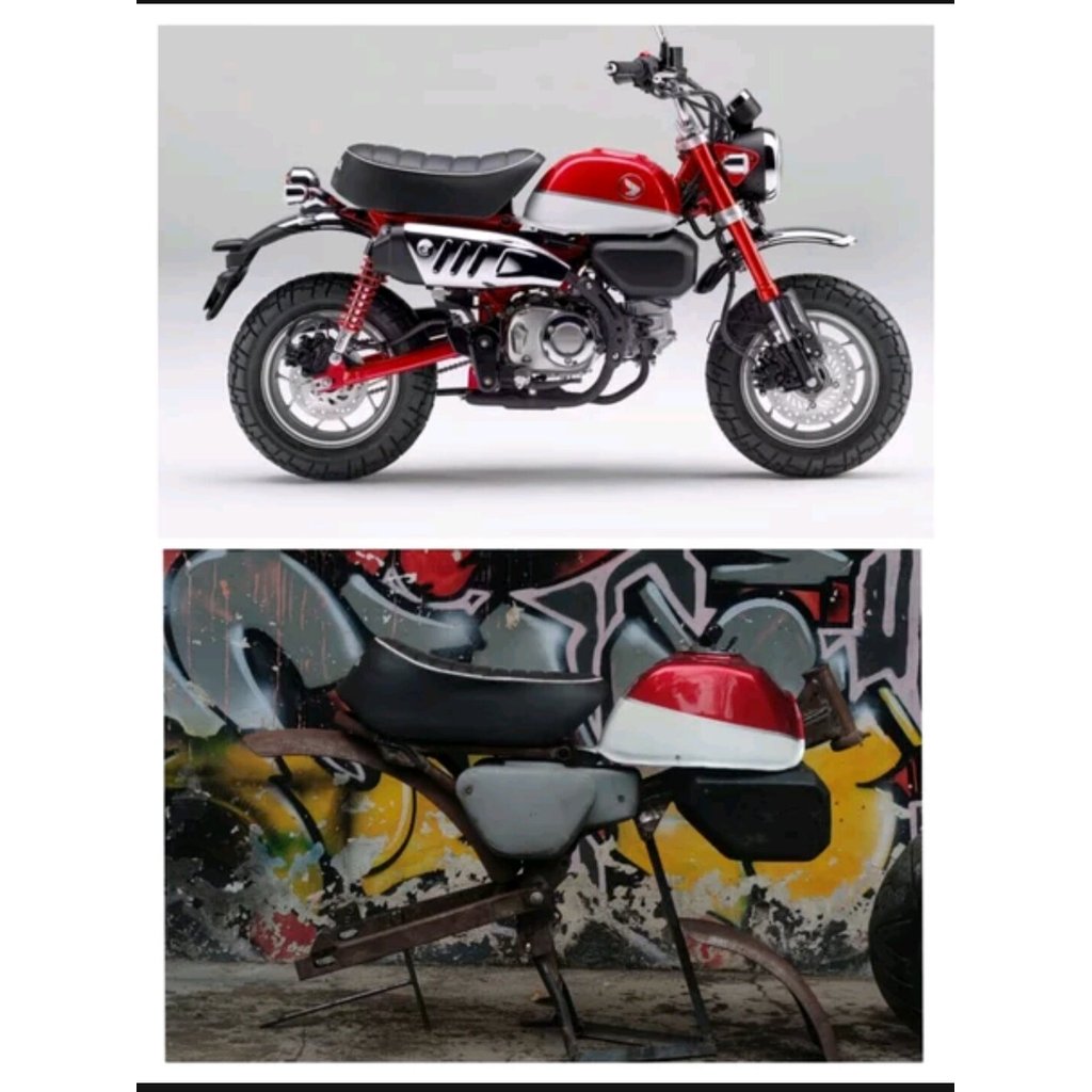 frame monkey 125 cover baju set body set honda monkey 125 new merah putih