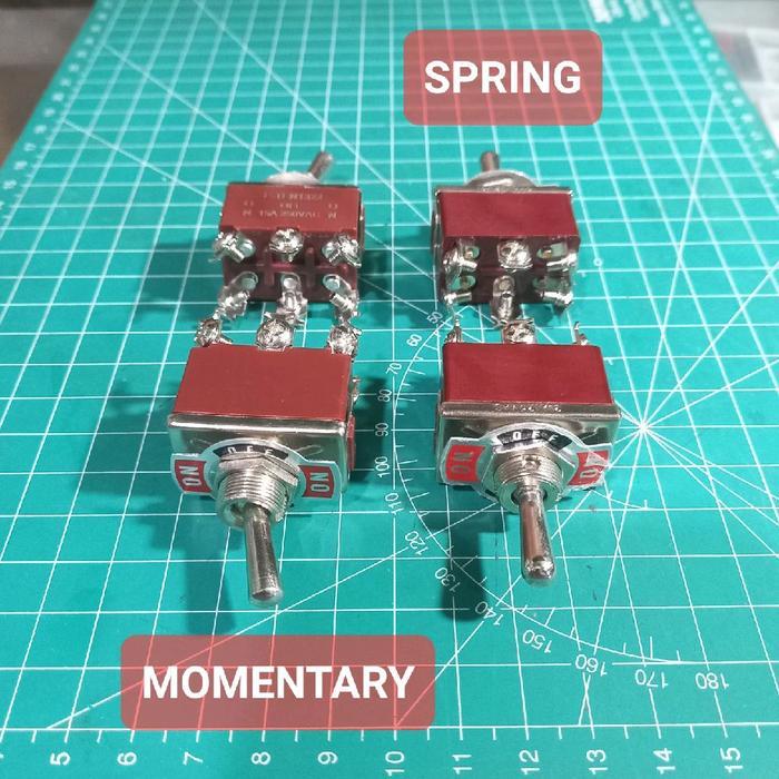 Togel Saklar Power Tombol ON-OFF-ON 6PIN SPRING MOMENTARY