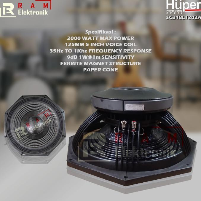 Terbaru Komponen Speaker Spiker HUPER SCB18L1202A 18 Inch Carbon top