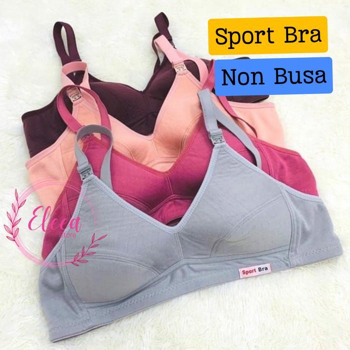 3, 6pcs Sport Bra Murah BH Wanita Tanpa Busa Vienna - ELE0328