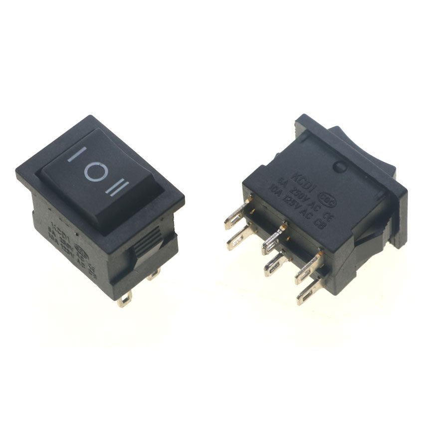 cltgxdd 1 Piece KCD1 Rocker Switch Push Button Mini Switch 6A-10A 250V KCD1-101 2Pin 3Pin Snap-in