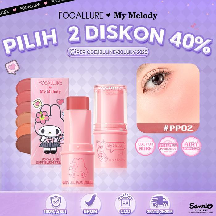 [Official] FOCALLURE X Sanrio #CallMeBeauty Pro Cream Multi-use Blush Stick
