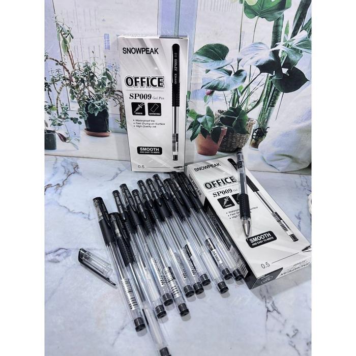 "New" (12pc) pen gel murah/gel pen hitam/bolpen gel termurah/pen murah/pena/pulpen gel office