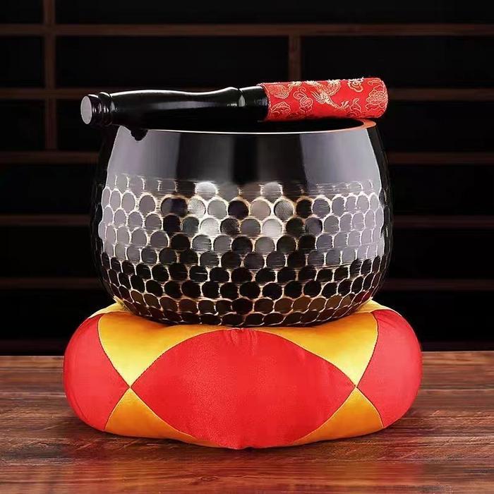 1set Instrument Singing Bowl Lonceng Tibet Buddha Bahan Kuningan Healing Bowl Tibetan Bowl Umat