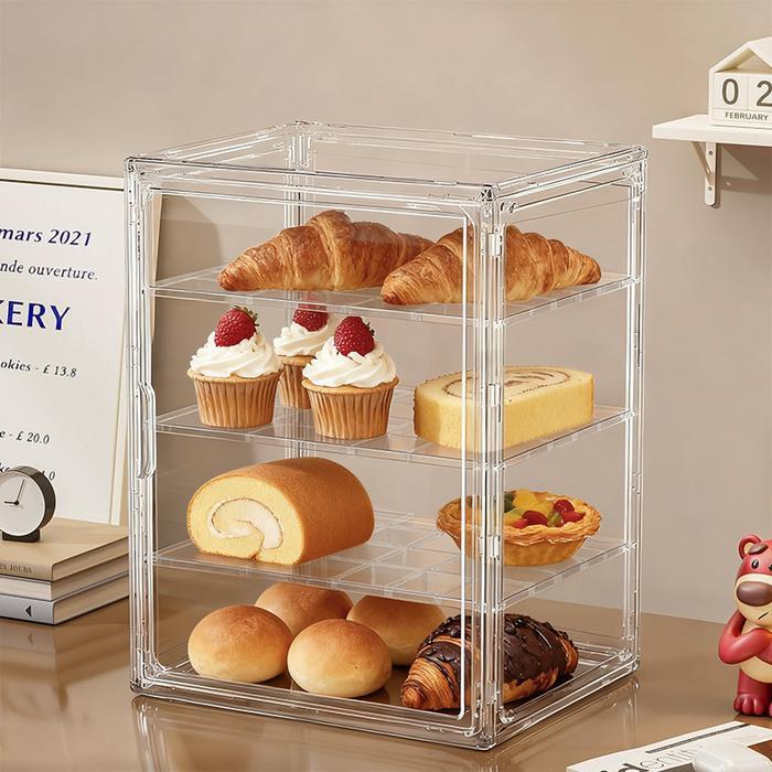 Eglux Kotak Kue Akrilik Tempat Kue Etalase Roti Rak