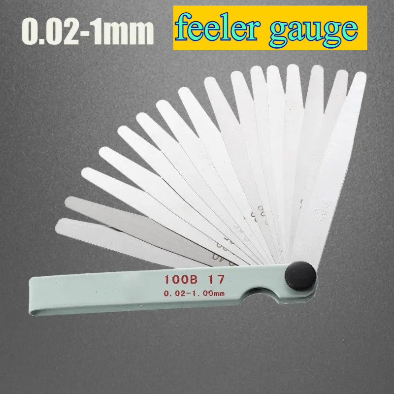 Feeler Gauge17 Blades Feeler Gauge Metric Gap Filler 0.02-1.00Mm Gage Measurment Tool For Engine Vae