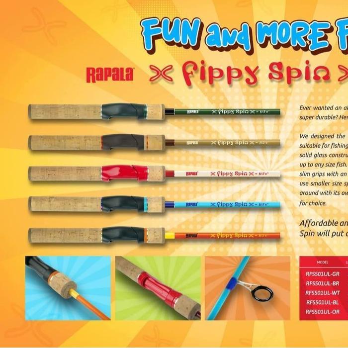 Rod SPINNING RAPALA FIPPY SPIN FS-501UL / 150cm (Line Test 1-5lbs) ONE PIECE SOLID