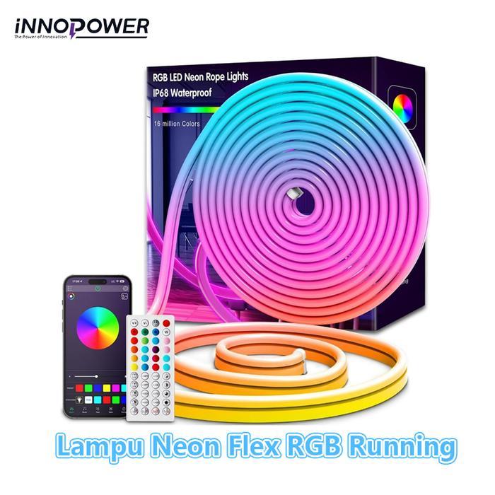 Lampu Neon Flex 5 Meter Running Lampu Led Strip Rgb Ganti Warna Bluetooth Gerak Lampu