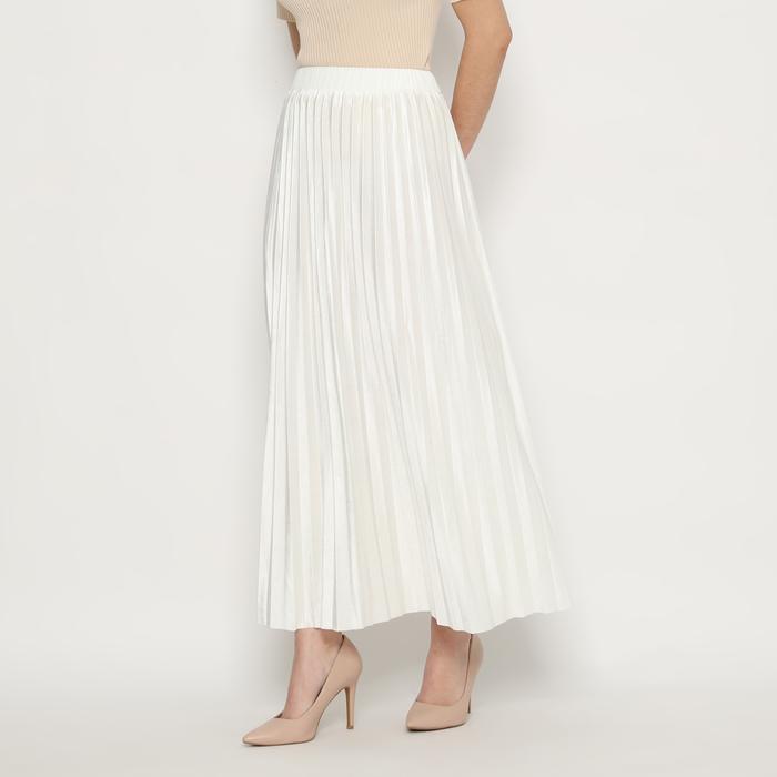 Eiza by duapola Rok Panjang Plisket Velvet Bludru 68188 - Putih