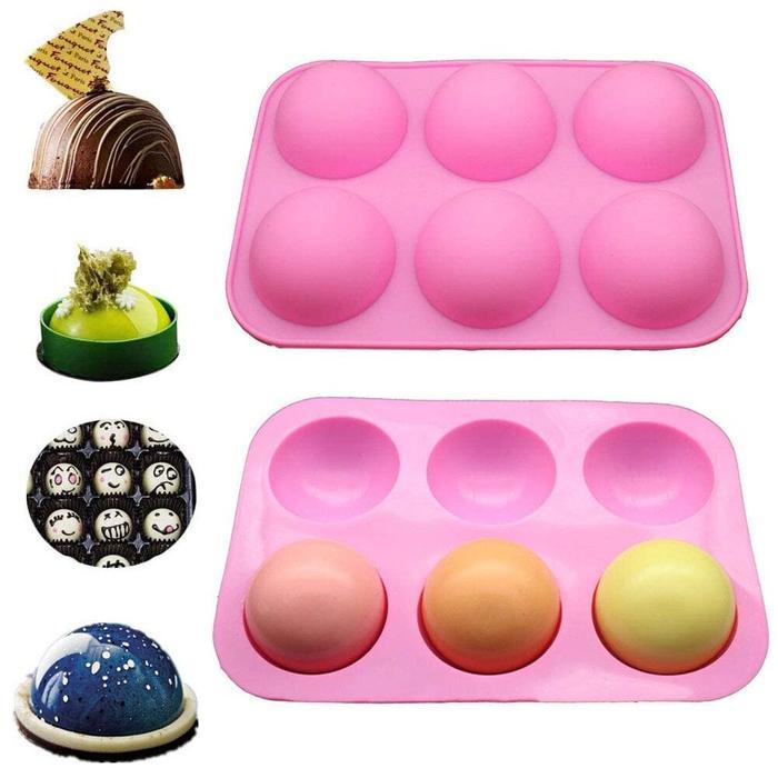 Cetakan Silikon Bulat 6 Lubang / Baking Mold Silicone / Cetakan Coklat 6 Lubang Bahan Silikon