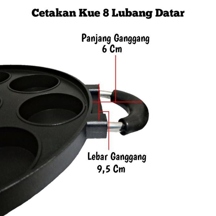 Happy Call Cetakan Kue 8 Lubang Datar Loyang Kue Lumpur Terang Bulan Mini Teflon Anti Lengket
