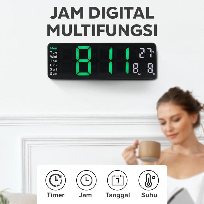 Jam Dinding Digital Minimalis Multifungsi With Remote - 6629