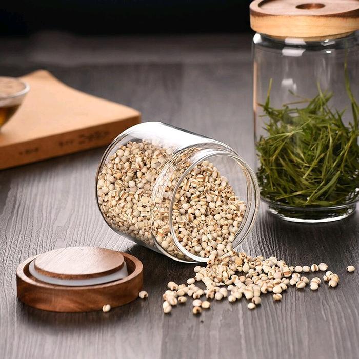 Toples kaca kedap udara penyimpanan makanan snack kopi