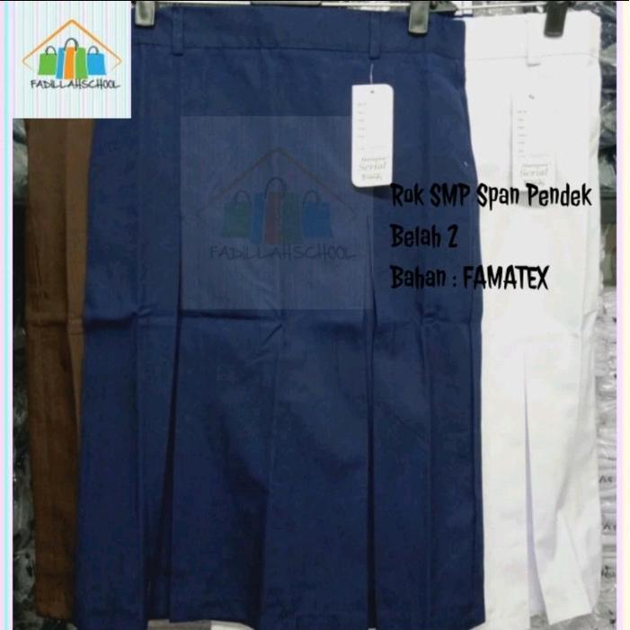 Rok span pendek SMP Biru Putih seragam sekolah