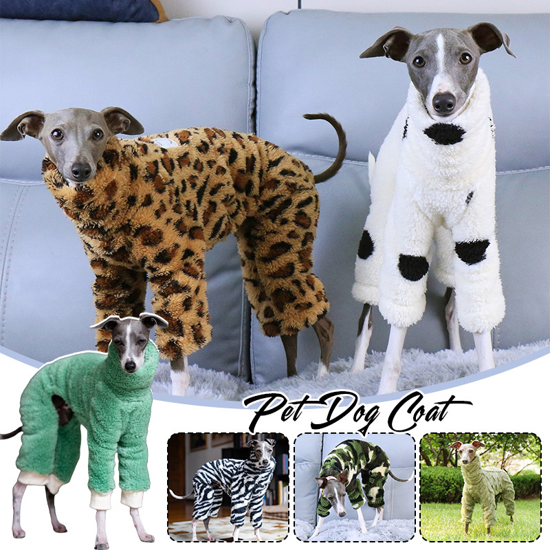 Whippet Italian Greyhound Clothing Fleece Jammies Coat Autumn Winter Warm Plush Turtleneck Jacket
