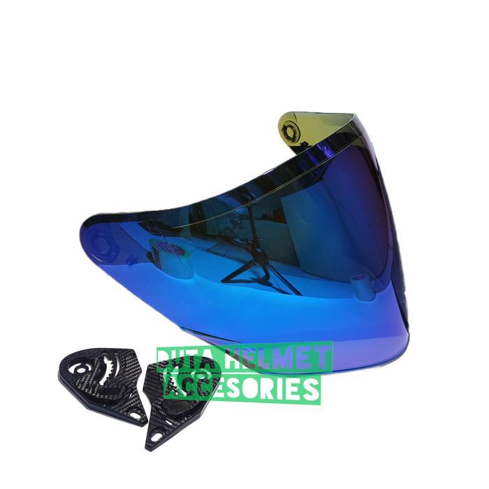 Kaca Helm Kyt Nfj - Flat Visor Helmet Kyt Nfj Iridium Blue Red Gold Silver Bening Hitam Redy Stok