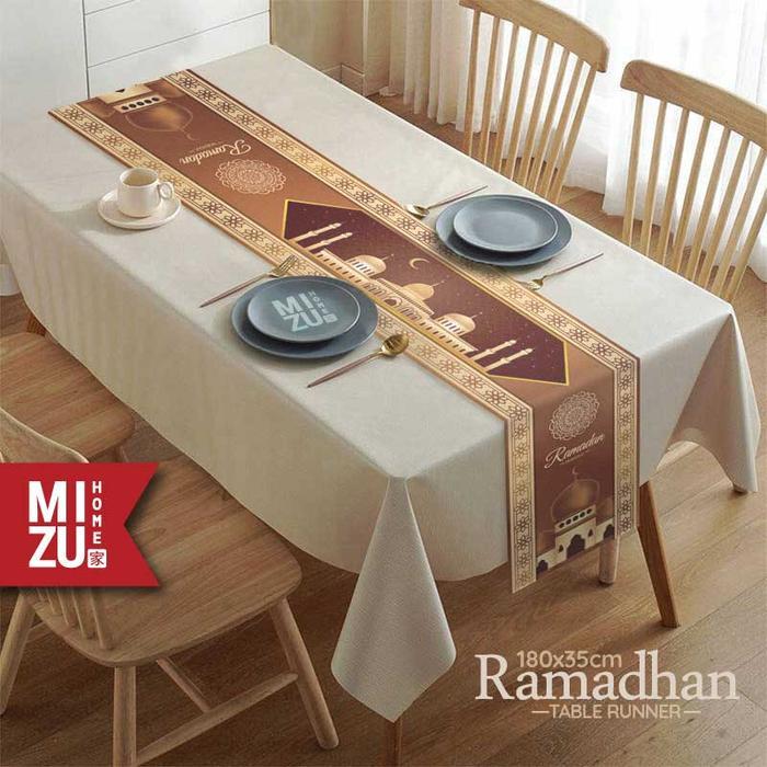 MIZU RAMADHAN Table Runner Taplak Meja Makan Tamu Panjang Lebaran