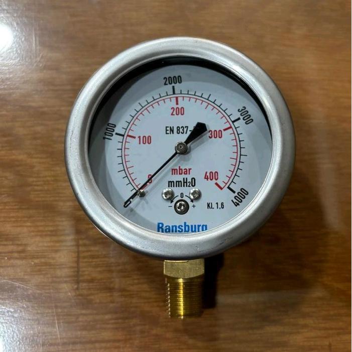 400 Mbar 2,5 Inch Bottom Low Pressure Gauge - Ransburg