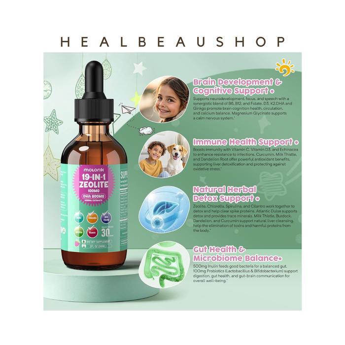 Molorik 22 In 1 Zeolite Detox Anak Dha 800Mg Curcuma Milk Thistle Spirulina Cilantro