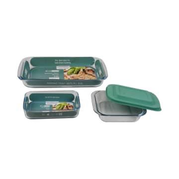 Set Wadah saji loyang kaca microwave dan oven safe