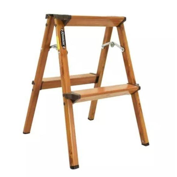 KRISBOW TANGGA ALUMINIUM 2 STEP MOTIF KAYU