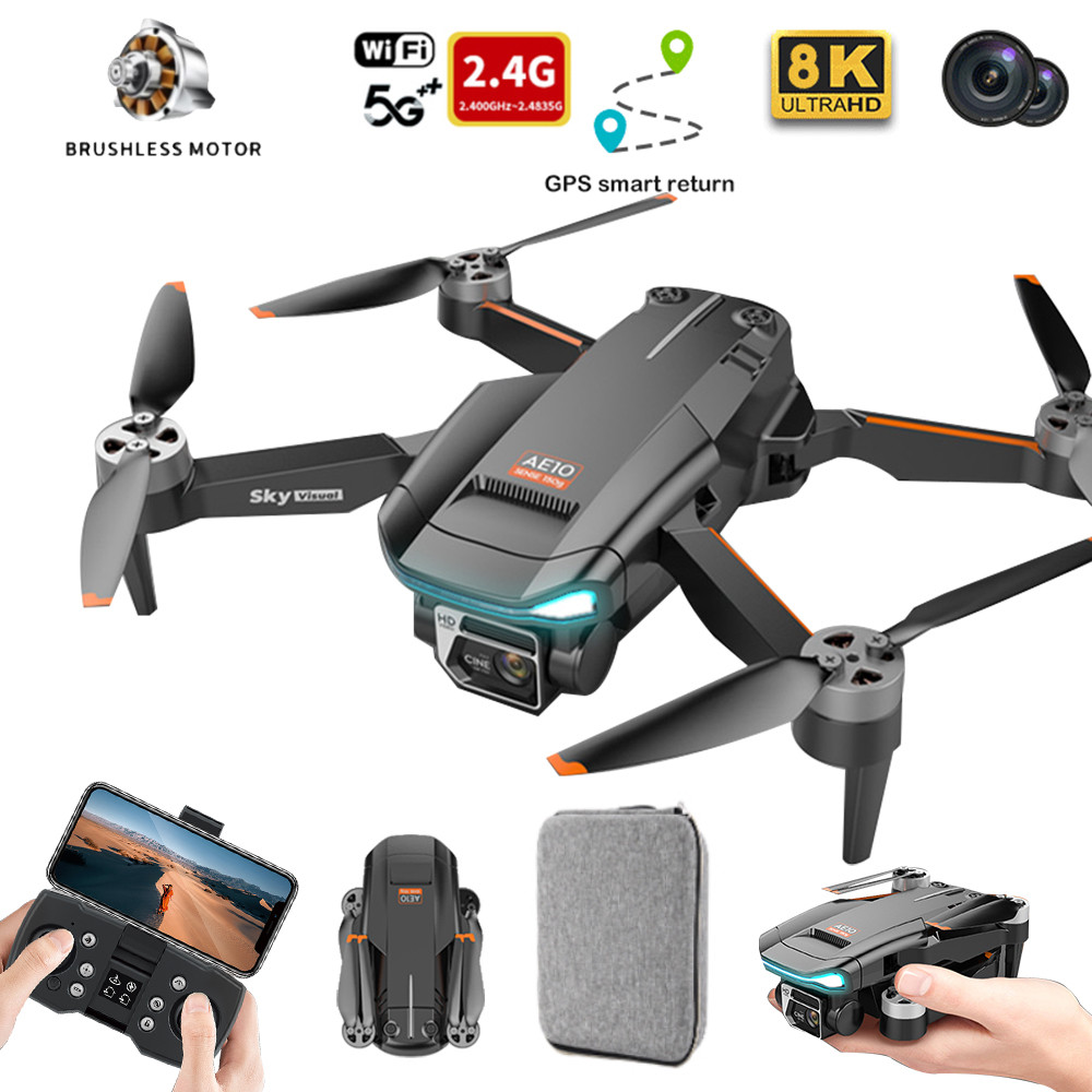 AE10 Mini Drone 8K HD Dual Camera WIFI GPS Optical Flow Positioning Obstacle Avoidance Brushless Mot