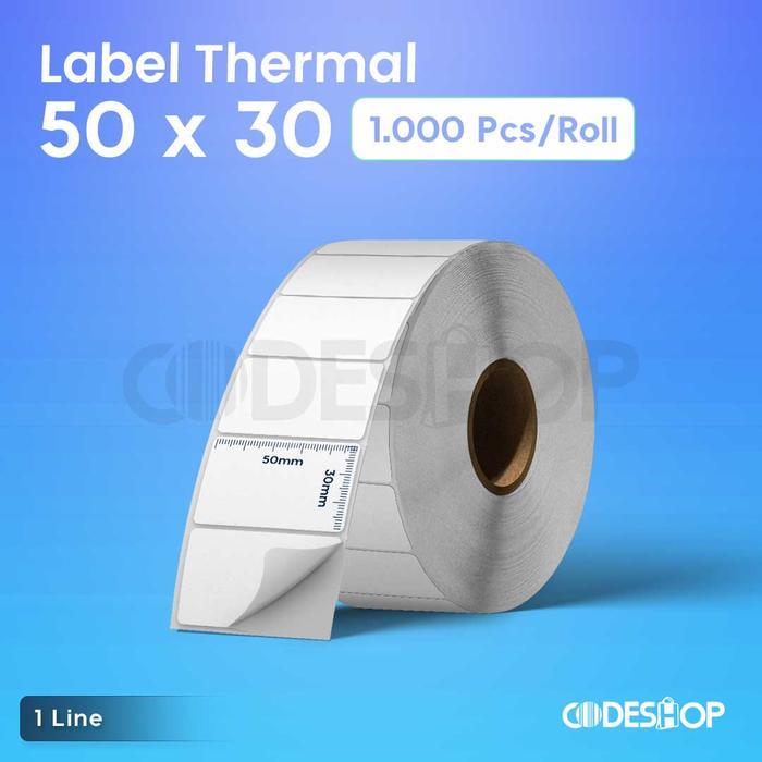 TERMURAH LABEL THERMAL 50 X 30 STIKER BARCODE