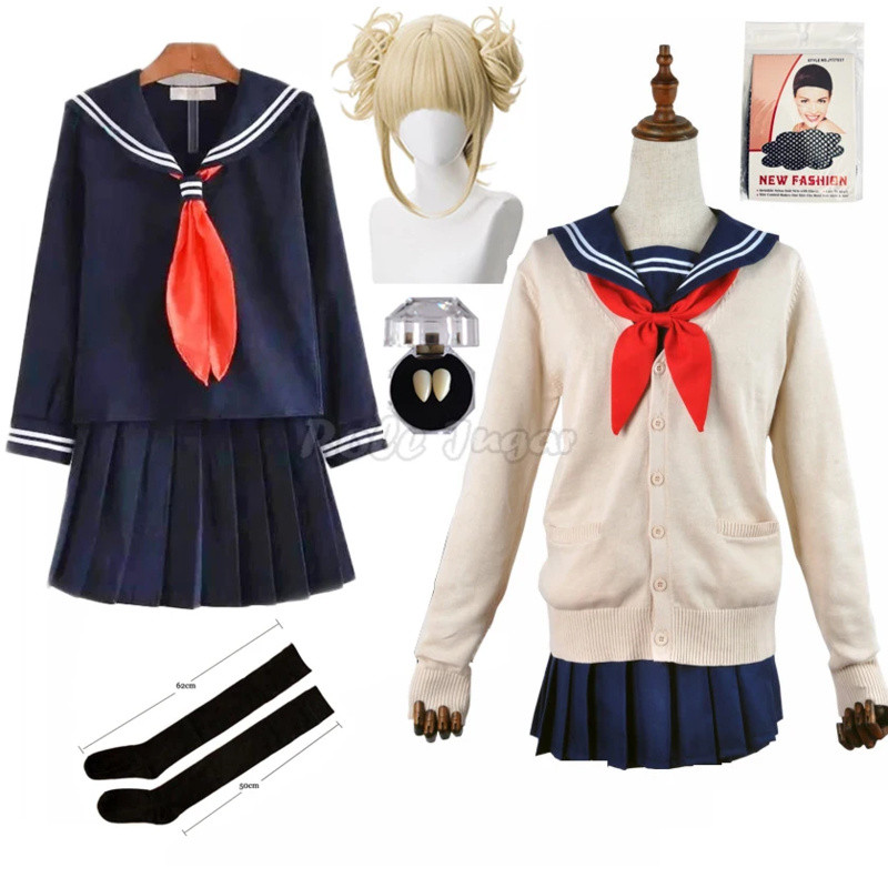 My Hero Academia Cosplay Halloween Anime Boku No Hero Academia Himiko Toga Jk Uniform Sweater Wig
