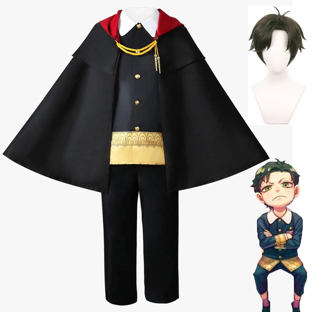 Damian Desmond Cosplay Anime Desmond Damian Cosplay Costume Cloak Wig Scholar Cape School Uniform