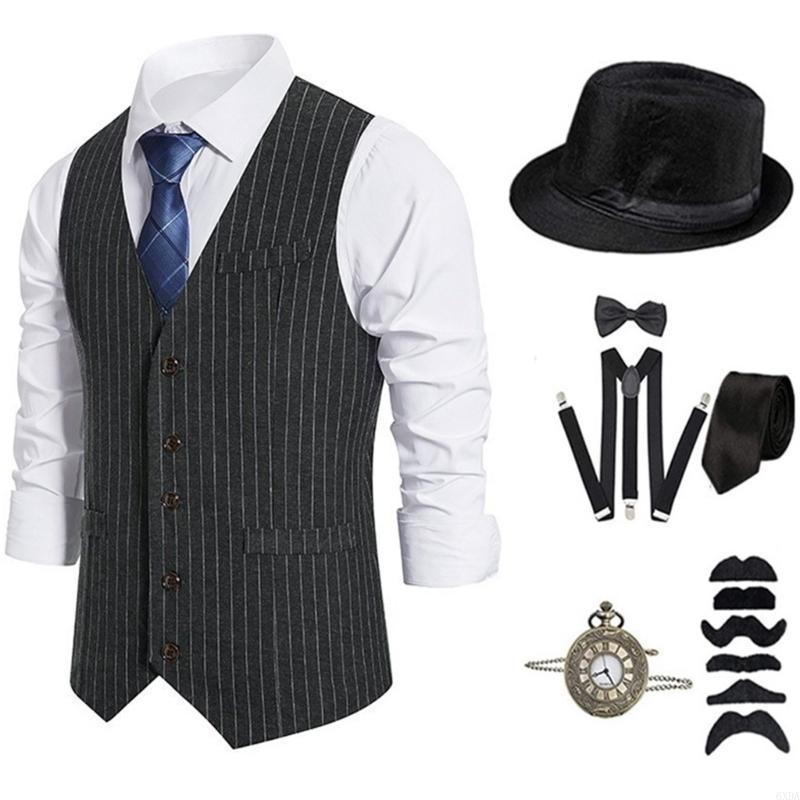 Roaring 20S Mens Outfit 1920S Men Mafia Costume 1920S Men Costume Accessories 6Xda