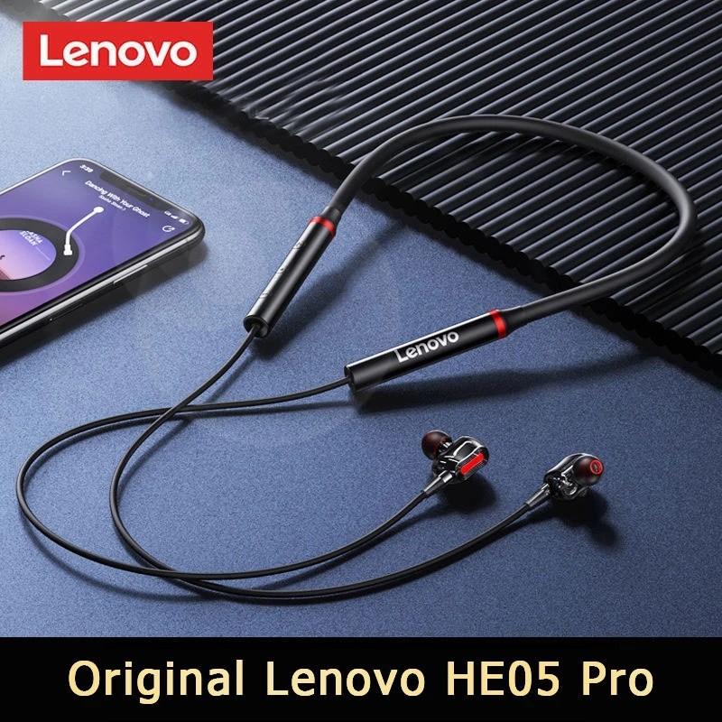 Original Lenovo HE05 Pro TWS Wireless Earphone Bluetooth 5.0 Sports Noise Canceling Neckband