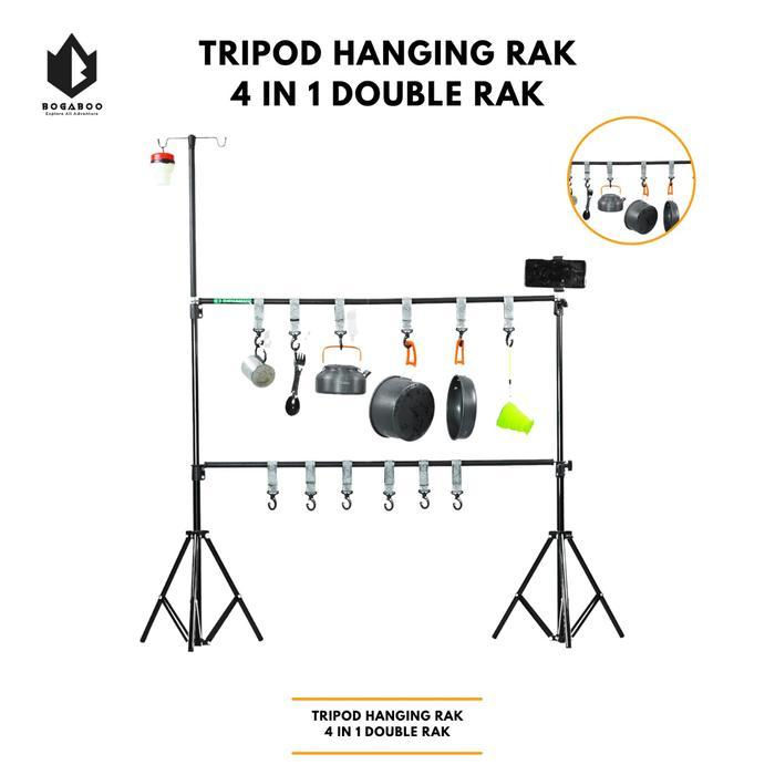 Eiger - Tripod Hanging double Rack - Gantungan Trypod ALat Camping - Rak Cantolan Alat Masak -