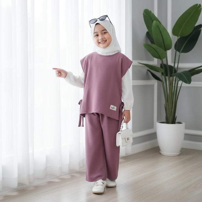 Best Seller Chika Setelan Set 3In1 Baju Anak Peremn Haiget Ukuran S-Xl Usia 5-12 Tahun Remaja
