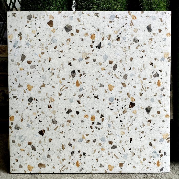 KERAMIK 50X50 TERAZO CREAM MATT / TERASSO / BINTIK TERAZZO / teraso CANDY