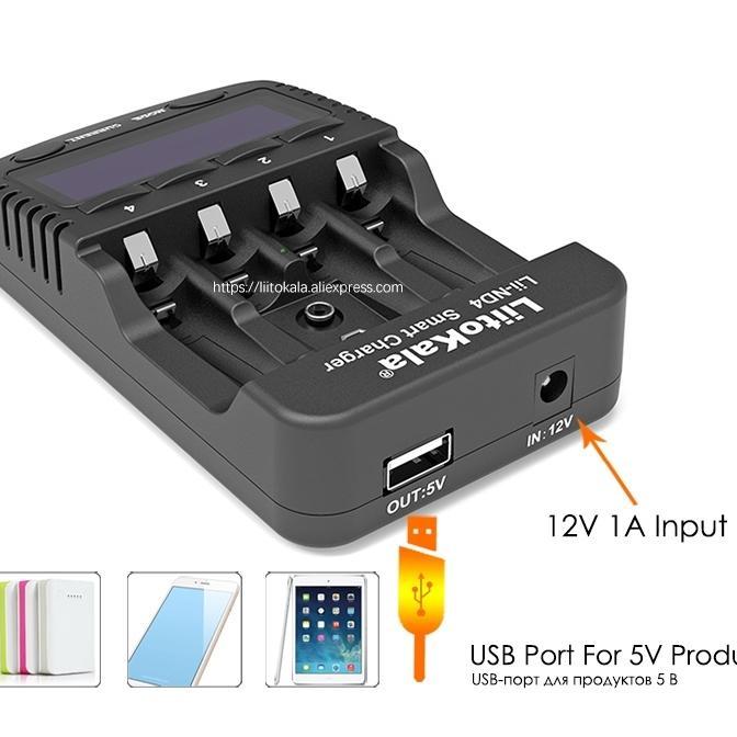 Charger Baterai Liitokala Lii Nd4 / Charger Baterai Aa / Charger Tamiya