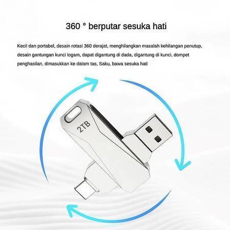 2Tb 1Tb 2In1 Usb3.0 Hp Otg Type-C Flashdisk 1Tb/2Tb Metal High Speed Usb 3.0 Flash Drive Usb Flash