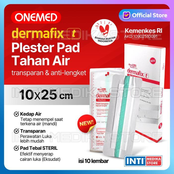 ONEMED - PLESTER LUKA BESAR DERMAFIX T 10 X 25CM ISI 10PCS PLESTER TRANSPARAN ANTI AIR P3K