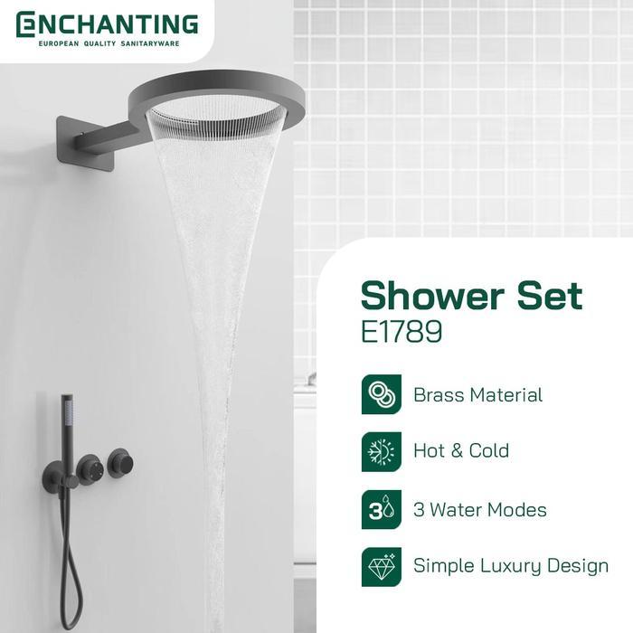 ENCHANTING Shower Set Tanam Dinding E1789 Shower Kamar Mandi Luxury Kran Panas Dingin