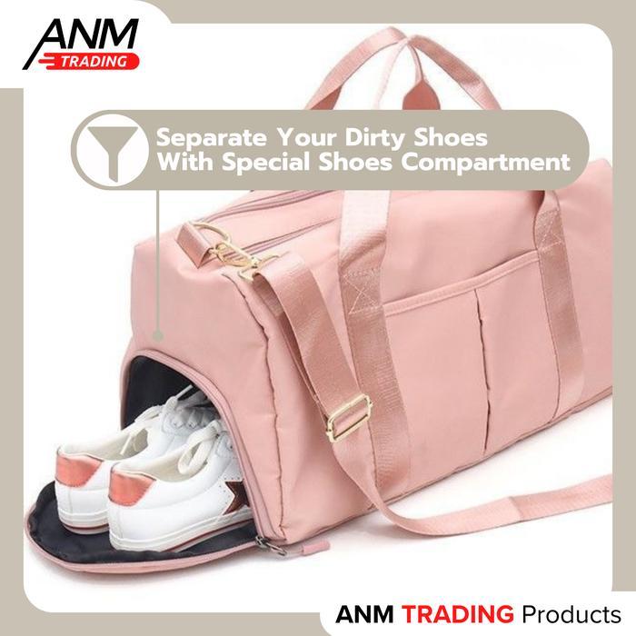 Tas Travel / Gym / Sport Bag Pria Wanita Unisex Canvas Duffel/Weekender Bag Terpercaya